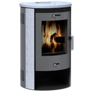 Accente International Nyborg GTS 13 - 3.0kW Kamin-Ofen aus Stahl mit Granit in Grau
