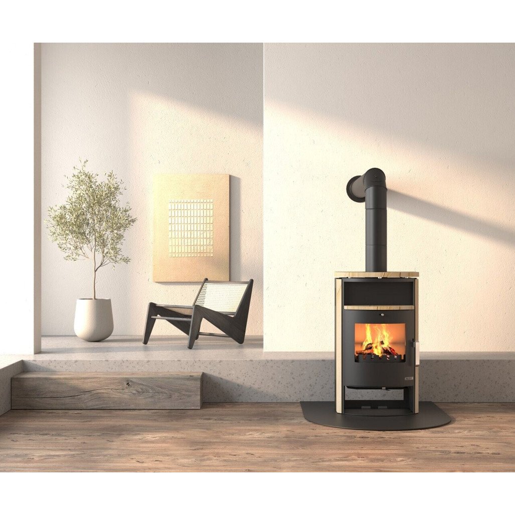Accente International Pamir Sandstein Schwarz 6,7 kW Kaminofen – Bild 2