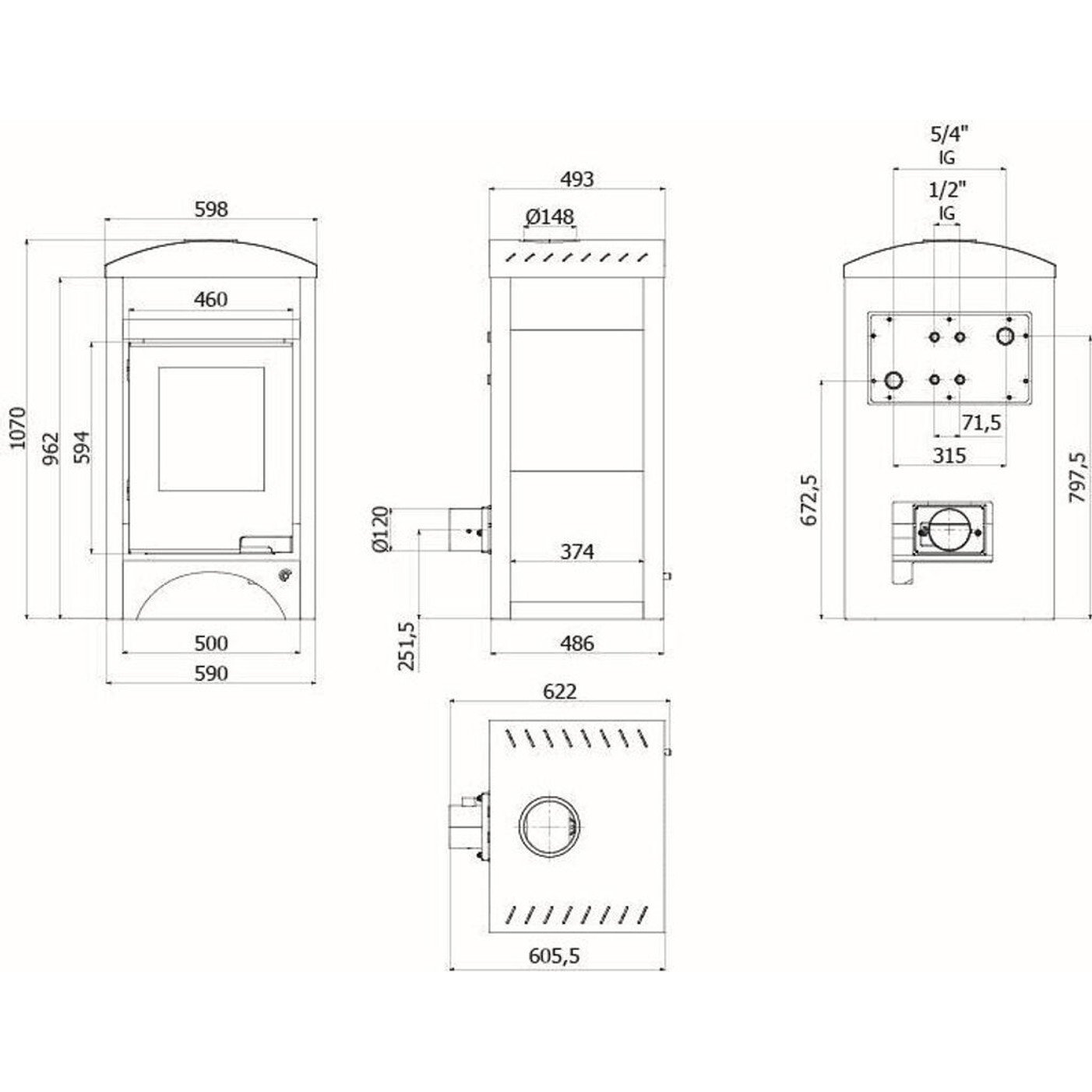 Aquaflam Barma Vario Basic Kaminofen 11 kW – Bild 3