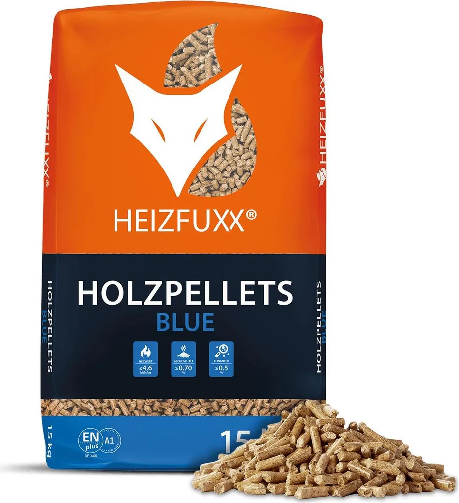 Heizfuxx Holzpellets Blue 15kg x 20 Sack 300kg Palette – Bild 2