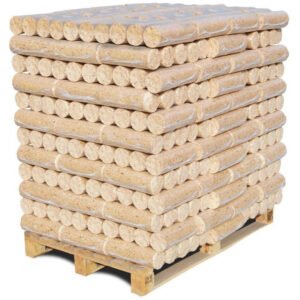 Holzbriketts Rund ohne Loch - 960kg (B007G) - Hochwertige Brennstoffe