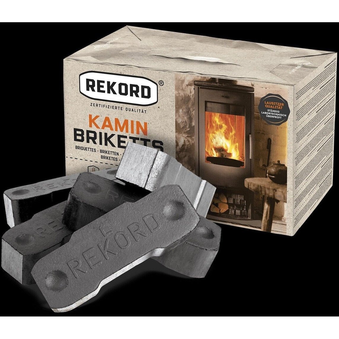 REKORD Braunkohlebriketts - 90 Stück à 10 kg auf Palette (CBR1090) – Bild 4